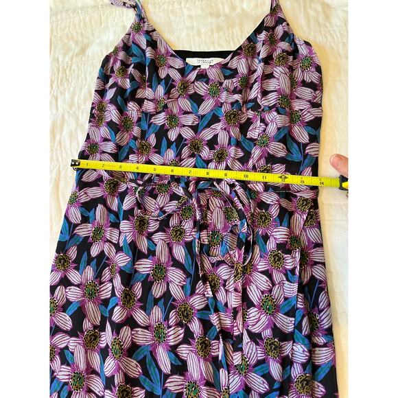 DEREK‎ LAM 10 CROSBY Leilani Dress, Size M, Black Pink Floral, Slip Dress Fairy - Picture 9 of 14